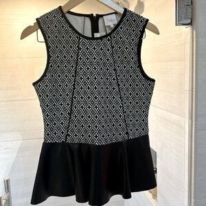 Parker leather peplum top, size S